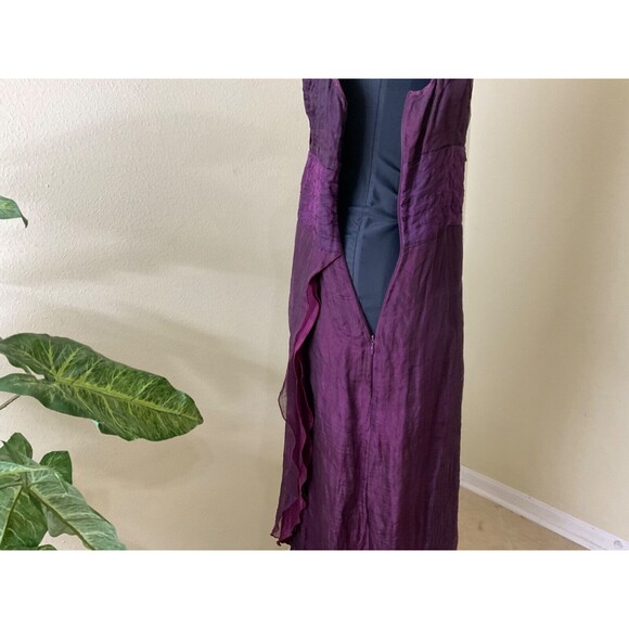 JASMINE Hand-loomed 100% Silk crinkle cocktail wedding, formal dress sz. Medium - Picture 4 of 14